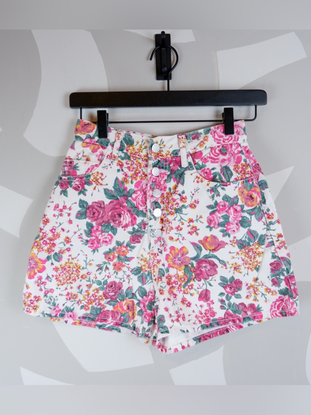 Vintage 90's Bongo by Gene Montesano Floral Denim Button Fly Shorts | 5